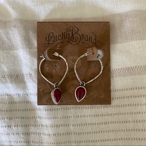 Lucky Brand Earrings | Silver & Red